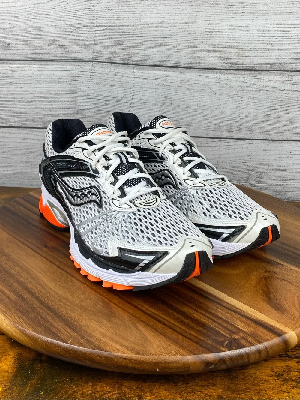 Saucony Ride 5 Millennium Silver White Orange Y2K Sneakers Men’s Shoe Size 12